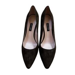 Nine West "Emmala" dark khaki GREEN suede high heel pumps career shoes US 9.5M